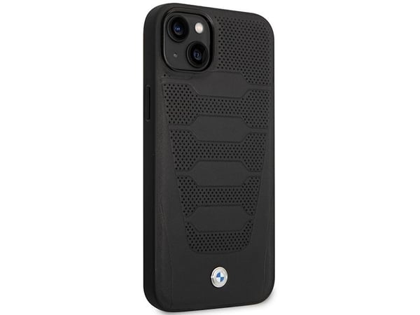 Veske BMW BMHCP14S22RPSK iPhone 14 6.1 svart/svart Lærseter mønster