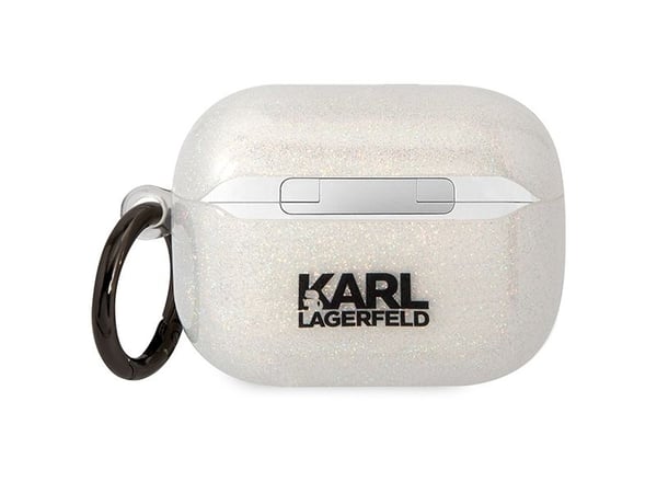 Karl Lagerfeld KLAPHNKCTGT Airpods Pro -suojus läpinäkyvä Gliter Karl&amp;Choupette