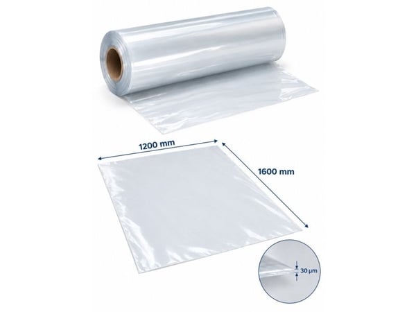 Topark, 30 µm, rulle 1200 mm x 400,00 m, förskuret per 1600 mm, LD-PE transparent, rulle 25