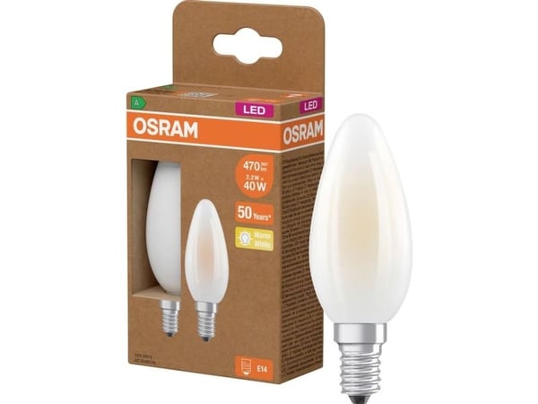 OSRAM HOMELIGHTING 4099854253805 LED (RGB)-lampa EEK A E14 ljusform 2.2 W = 40 W varmvit (Ø x H) 35 x 35 mm 2 st