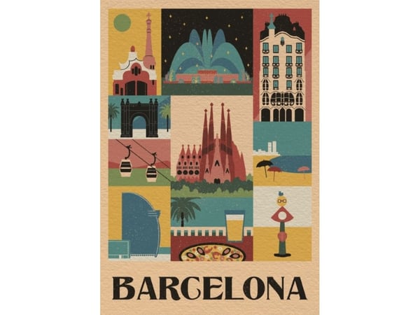 Clementoni Puslespill 1000 brikker Compact Barcelona