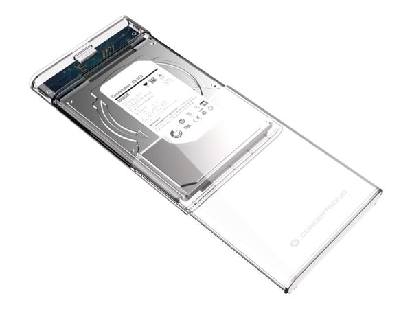Conceptronic DANTE - Drevkabinett - 2.5" - SATA - USB 3.2 (Gen 1) - gjennomsiktig