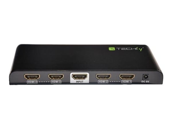 TECHly - Video/lyd-splitter - 4 x HDMI - stasjonær
