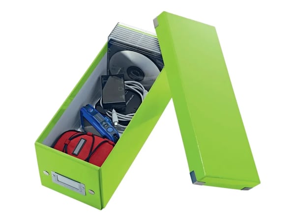 Leitz Click & Store WOW CD - Medieoppbevaringseske - kapasitet: 160 CD (papirhylser), 30 CD, 60 CD (smal boks) - grønn