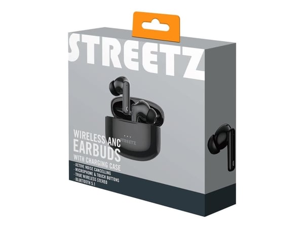 Streetz BT TWS in-ear hodetelefoner ANC svart Streetz BT TWS in-ear hodetelefoner ANC svart