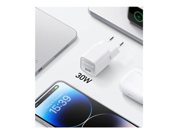 511 Nano III 30W GaN USB-C lader, hvit