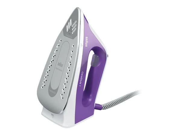 Braun CareStyle 1 IS 1014 - Dampstrykejern med automatisk slukking - såleplate: FreeGlide 3D SuperCeramic - 2200 W - hvit/fiolett