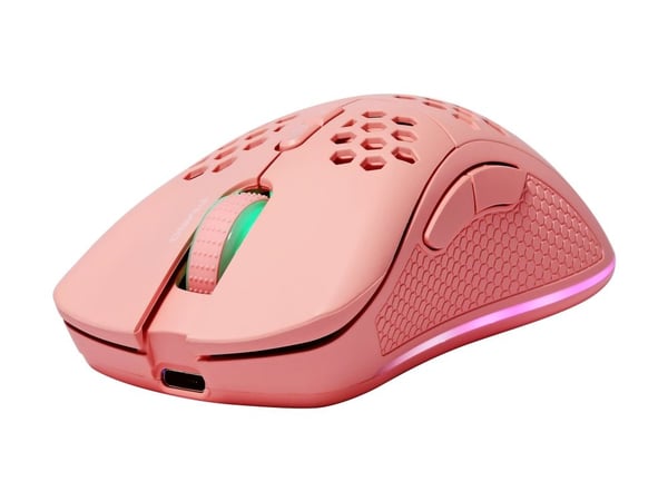 DELTACO GAMING PM80 - Mus - 7 knapper - trådløs, kablet - 2.4 GHz - USB trådløs mottaker - rosa DELTACO GAMING PM80 - Mus - 7 knapper - trådløs, kablet - 2.4 GHz - USB trådløs mottaker - rosa