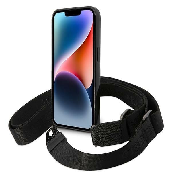 Deklas Karl Lagerfeld KLHCP14LSTSTP mobilskal för iPhone 14 Pro 6,1" hardcase – rosa Color Stripes Strap