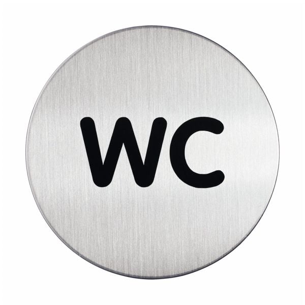 Symbolskilt Durable "WC" Ø83 mm metal piktogram