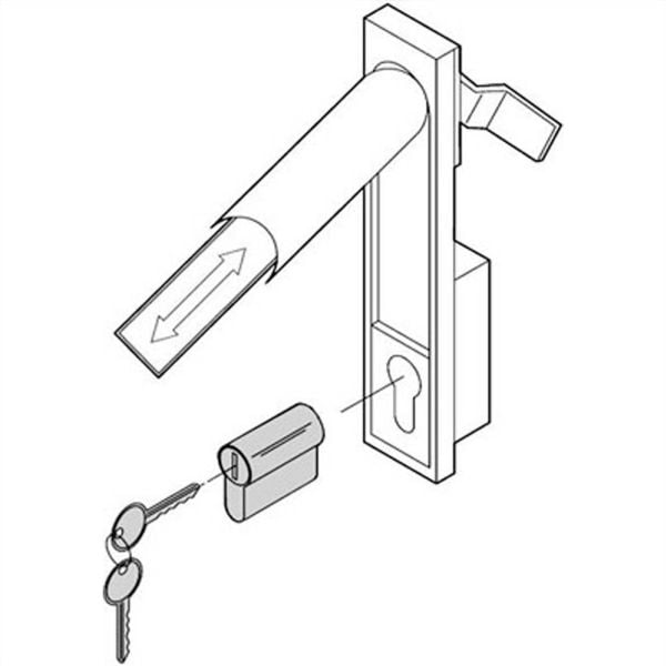 SCHROFF holder for låsesylinder