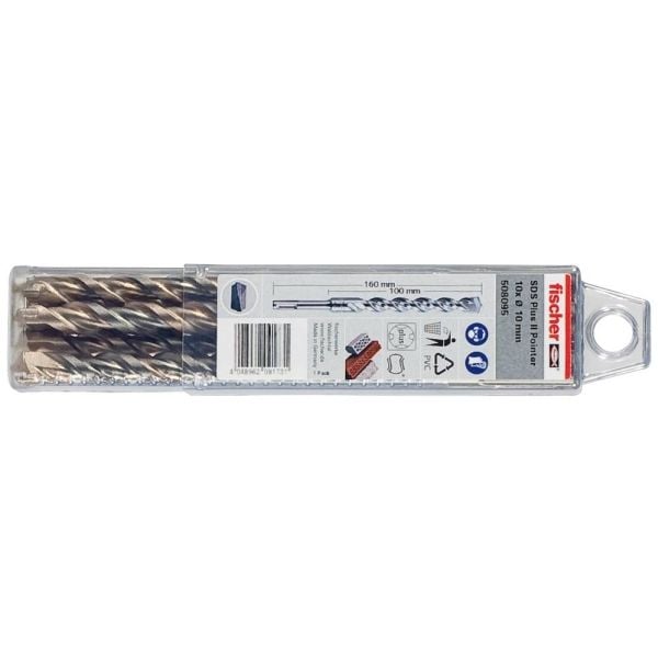 Fischer 531870, Pora, Vääntyvä poranterä, 1,2 cm, 260 mm, Tiili, Betoni, Kalkki, Luonnonkivi, 21 cm