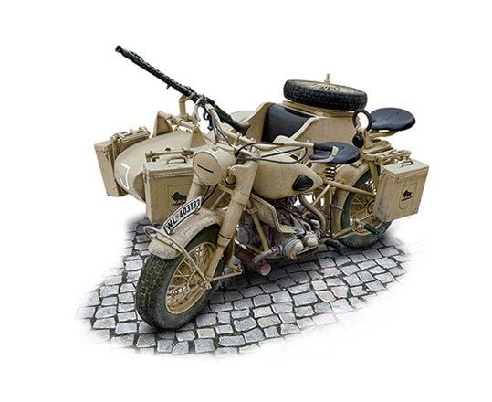 Italeri 7403, Military motorcycle model, Monteringssett, 1:9, German Military Motorcycle, Alle kjønn, Plast
