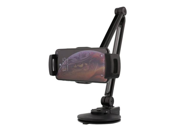 2 in 1 Tablet &amp; Phone Stand, 4"-12", C-Clamp, 360 astetta kääntyvä DELTACOIMP musta / ARM-252