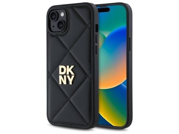 DKNY DKHCP15MPQDSLK iPhone 15 Plus 6.7" svart/svart Quilted Stack Logo
