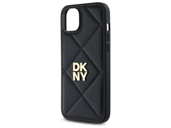 DKNY DKHCP15MPQQDSLK Apple iPhone 15 Plus 6.7" dėklas telefonui juodos spalvos Quilted Stack logo