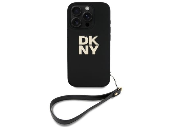 DKNY DKNY DKHCP16XPBSWSK iPhone 16 Pro Max 6,9" svart hardcase med handledsrem med logotryck