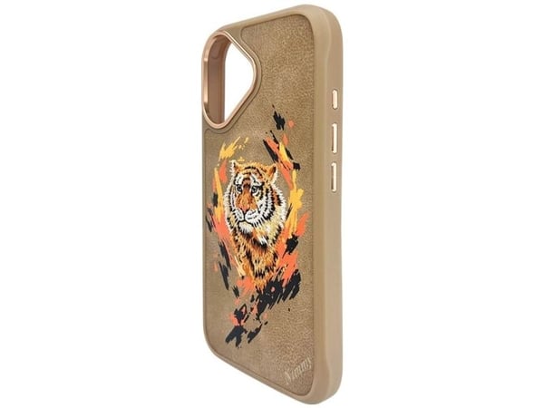 Nimmy Tiger MagSafe tapauksessa iPhone 16 vaaleanruskea