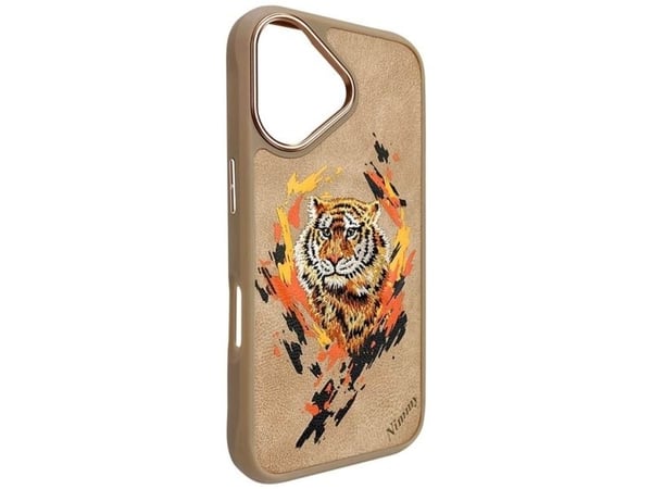 Nimmy Tiger MagSafe tapauksessa iPhone 16 vaaleanruskea