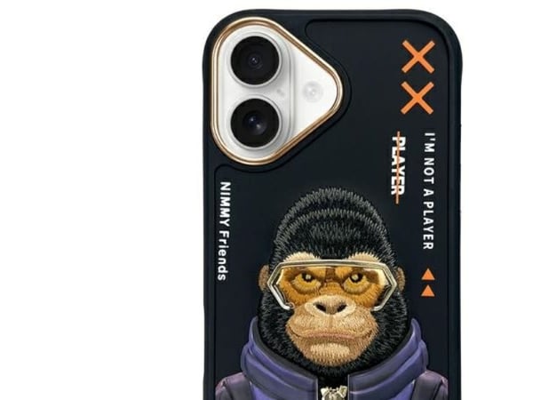 Metelli Nimmy-deksel iPhone 16 6.1" svart/svart Cool&Cute 2.0 Monkey