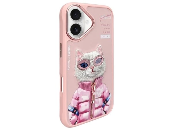 Nimmy Apple iPhone 16 6.1" telefondeksel rosa Cool&Cute 2.0 Cat
