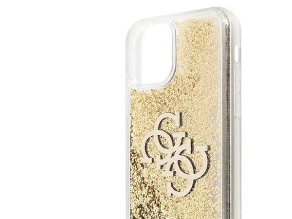 Guess GUHCN61LG4GGO mobilskal för Apple iPhone 11/XR 6,1" guld hårt skal 4G Big Liquid Glitter
