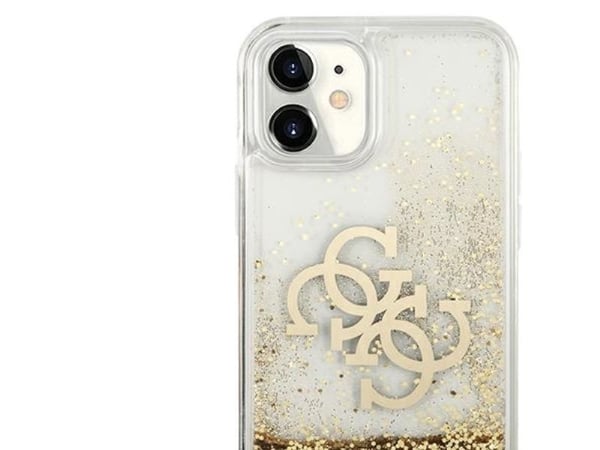 Guess GUHCN61LG4GGO mobilskal för Apple iPhone 11/XR 6,1" guld hårt skal 4G Big Liquid Glitter