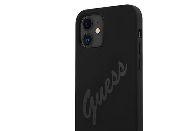 Guess GUHCP12SLSVSBK iPhone 12 mini 5.4" svart/svart hardt deksel "Script Vintage"