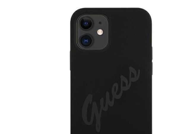 Guess GUHCP12SLSVSBK iPhone 12 mini 5.4" svart/svart hardt deksel "Script Vintage"
