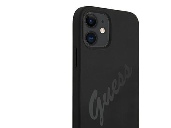 Guess GUHCP12SLSVSBK iPhone 12 mini 5.4" svart/svart hardt deksel "Script Vintage"