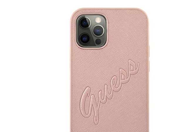 Guess GUHCP12LRSAVSRG iPhone 12 Pro Max 6,7" rosa/rosa hardcase Saffiano Vintage Script