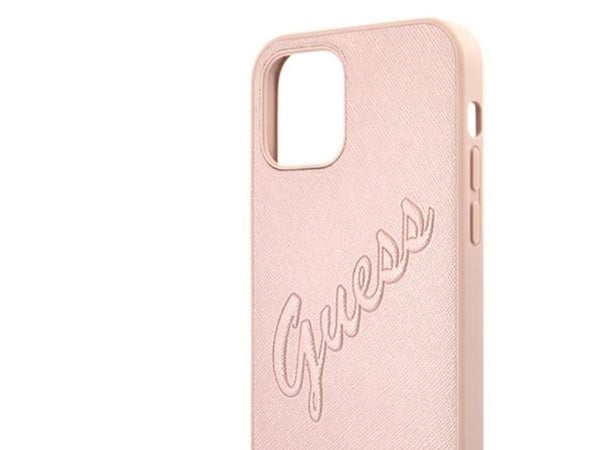 GUESS GUHCP12LRSAVSRG KIETUS-dekaler Saffiano Vintage till iPhone 12 Pro Max (rosa)