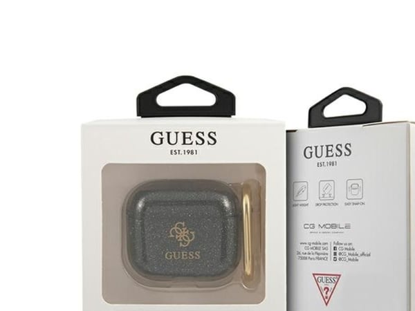 Deklas GUESS GUA3UCG4GK AirPods 3-skydd svart glitter (GLITTER COLLECTION)