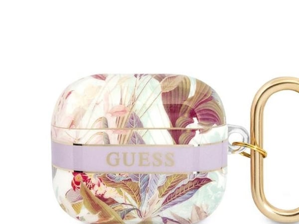 Guess GUA3HHFLU AirPods 3-fodral lila Flower Strap Collection