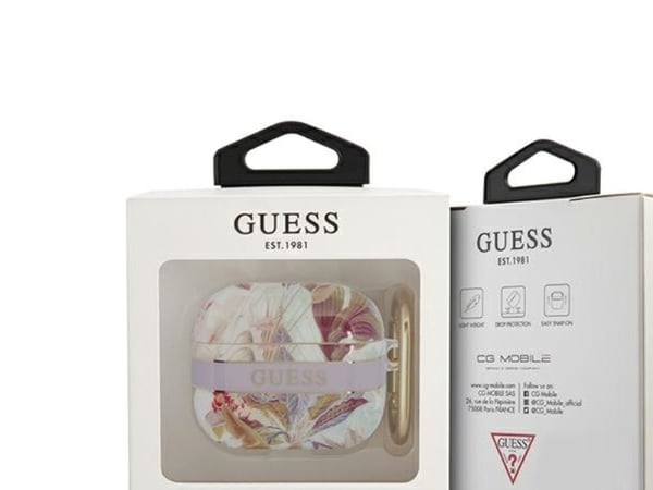 Guess GUA3HHFLU AirPods 3-fodral lila Flower Strap Collection