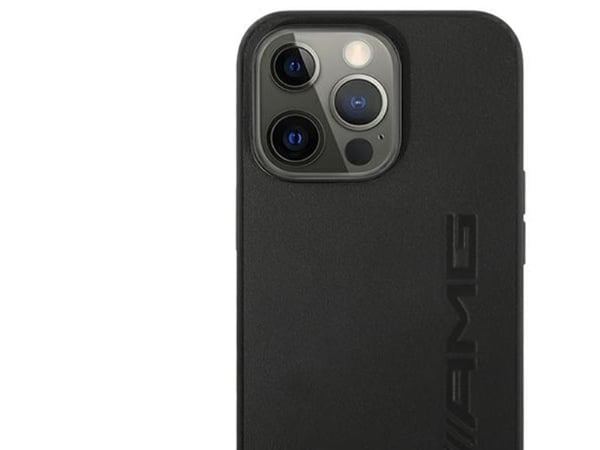 Mercedes AMG AMHCP14LDOLBK hårt skal med läderpräglad design för Apple iPhone 14 Pro 6,1" i svart