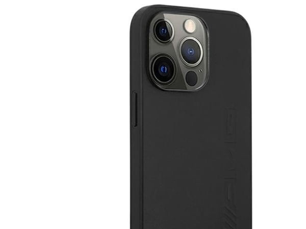 Mercedes AMG AMHCP14LDOLBK hårt skal med läderpräglad design för Apple iPhone 14 Pro 6,1" i svart