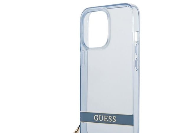 Guess GUHCP13LHTSGSB iPhone 13 Pro/13 6,1" blå hardt etui Translucent Stap