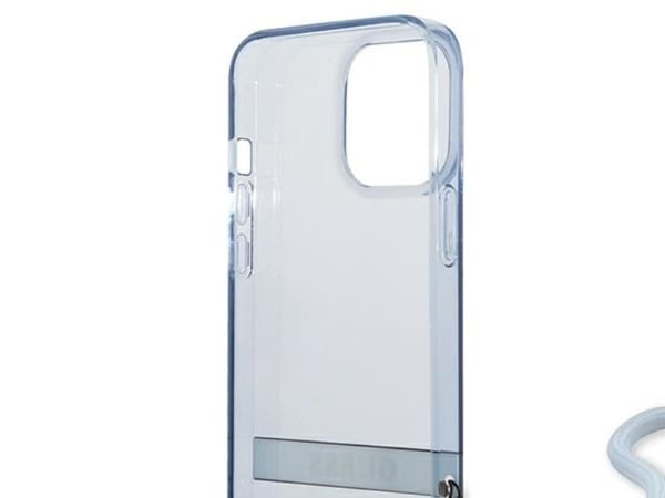 Guess GUHCP13LHTSGSB iPhone 13 Pro/13 6,1" blå hardt etui Translucent Stap