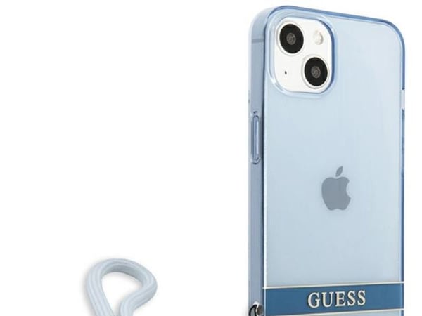 Guess GUHCP13MHTSGSB hårt skal till Apple iPhone 13 / 14 / 15 6,1" med transparent rem