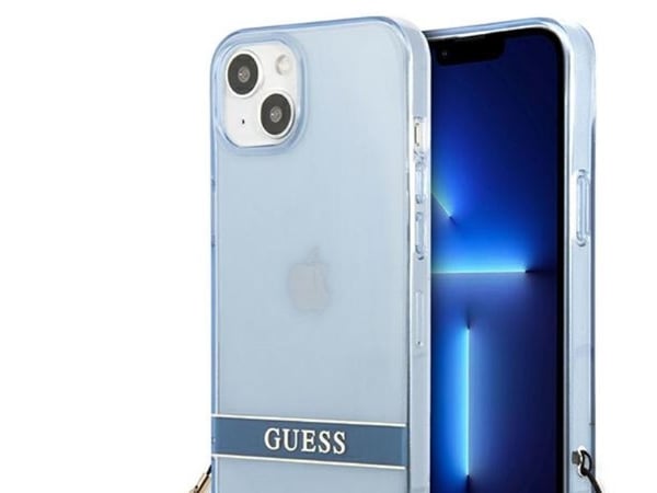 Guess GUHCP13SHTSGSB iPhone 13 mini 5.4 tuuman sininen/sininen kova kotelo läpinäkyvä clip