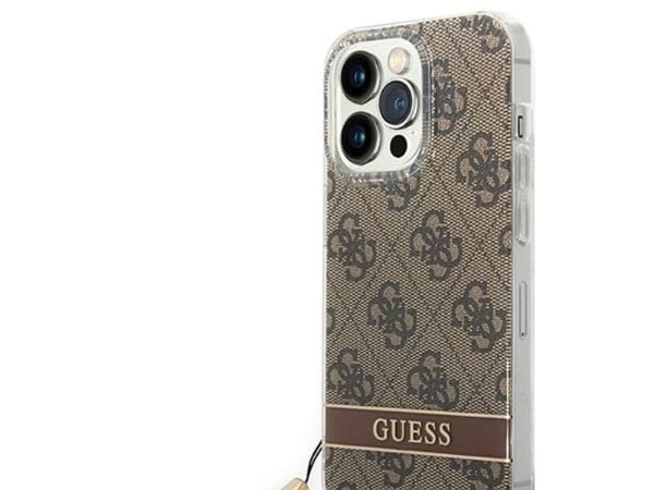 Guess GUOHCP14LH4STW | Apple iPhone 14 Pro 6,1" | brun hårt skal | 4G trycKräm