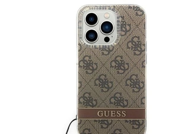 Guess GUOHCP14LH4STW | Apple iPhone 14 Pro 6,1" | brun hårt skal | 4G trycKräm