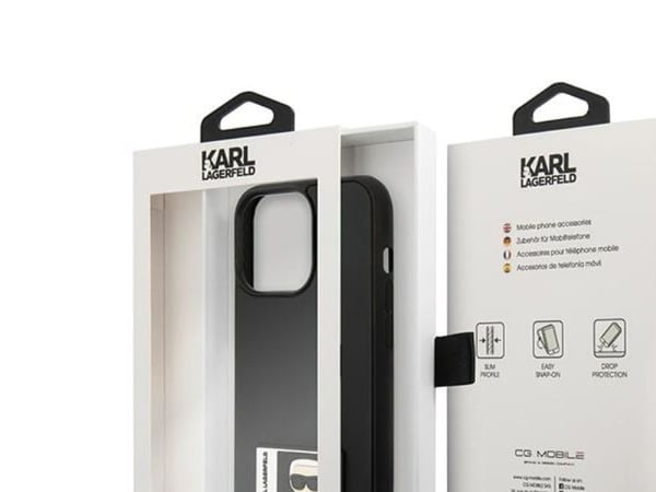 Karl Lagerfeld Karl Lagerfeld Karl Lagerfeld KLHCP13X3DKPK iPhone 13 Pro Max 6.7 tuuman musta/musta kovakotelo Ikonik Patch