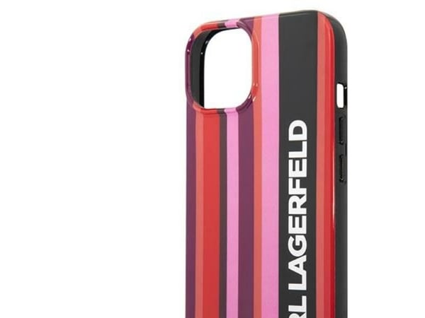 Karl Lagerfeld KLHCP14SSSTTP iPhone 14 6.1" hardt deksel rosa/rosa farge stripe stropp