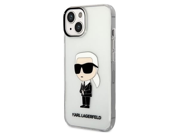 Deklas Karl Lagerfeld KLHCP14MHNIKTCT iPhone 14 Plus / 15 Plus 6.7" transparent hårt skal ikonisk Karl Lagerfeld