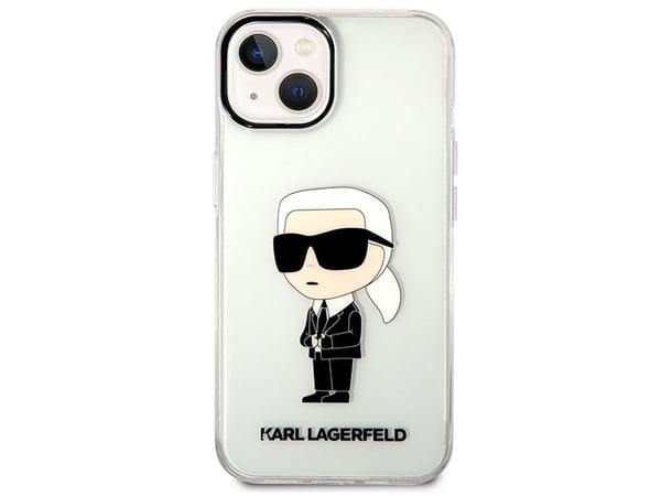Deklas Karl Lagerfeld KLHCP14MHNIKTCT iPhone 14 Plus / 15 Plus 6.7" transparent hårt skal ikonisk Karl Lagerfeld