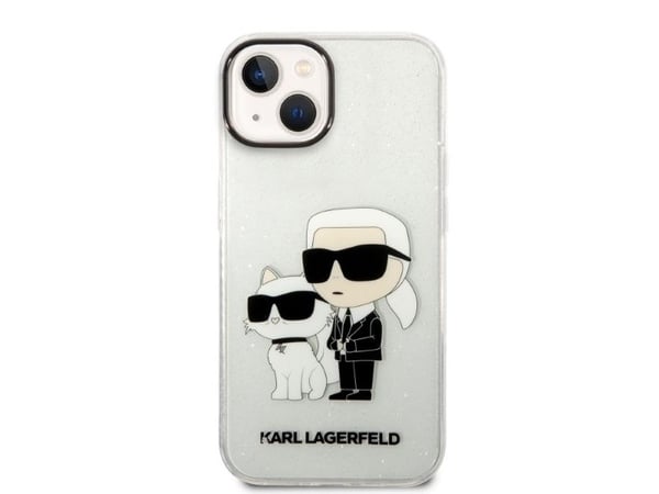 Deklas Karl Lagerfeld KLHCP14MHNKCTGT iPhone 14 Plus / 15 Plus 6,7" transparent hårdskal glitter Karl & Chupette