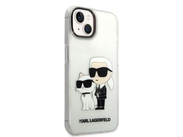 Deklas Karl Lagerfeld KLHCP14MHNKCTGT iPhone 14 Plus / 15 Plus 6,7" transparent hårdskal glitter Karl & Chupette