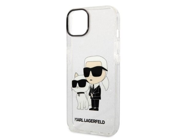 Deklas Karl Lagerfeld KLHCP14MHNKCTGT iPhone 14 Plus / 15 Plus 6,7" transparent hårdskal glitter Karl & Chupette